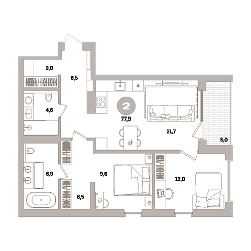 ЖК «Северный ветер», Санкт-Петербург | Жилой квартал «Северный ветер» на Васильевском острове, Брусника